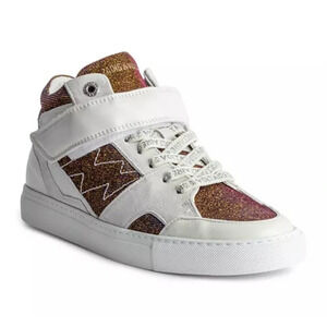 NIB Zadig & Voltaire ✨Mid Flash Sparkle Gold Size 38 Multicolor US 7